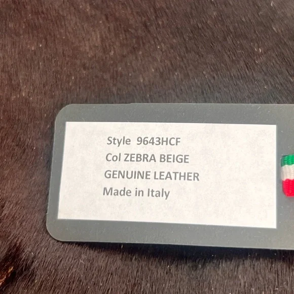 Cavalcanti made Italy Zebra Print cow leather Wristlet in Black & Copper - Picture 9 of 14